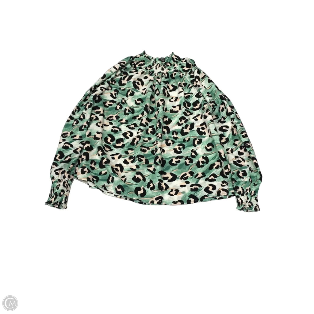 Blouse Long Sleeve By Nine West In Green, Size: Xxl
