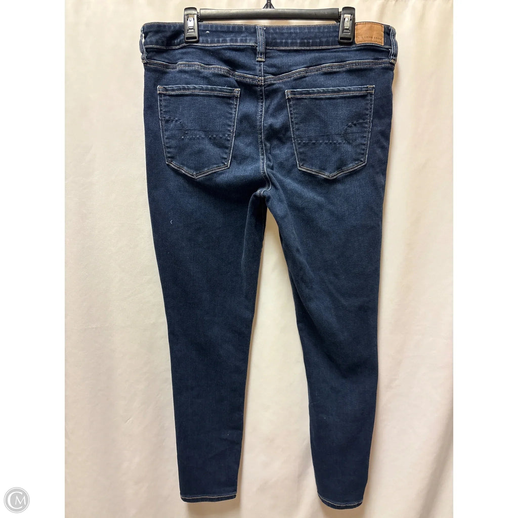 Jeans Skinny By American Eagle In Blue Denim, Size: 16