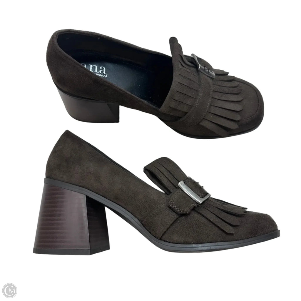 Shoes Heels Block By Ana In Brown, Size: 10