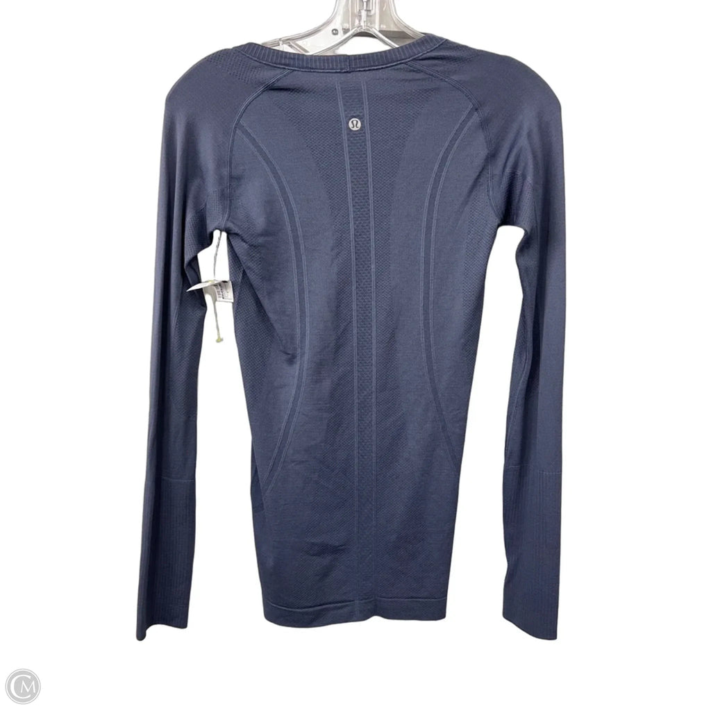 Athletic Top Long Sleeve Crewneck By Lululemon In Navy, Size: 4