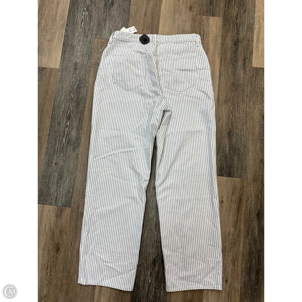 Jeans Straight By Abercrombie And Fitch In Striped Pattern, Size: 14