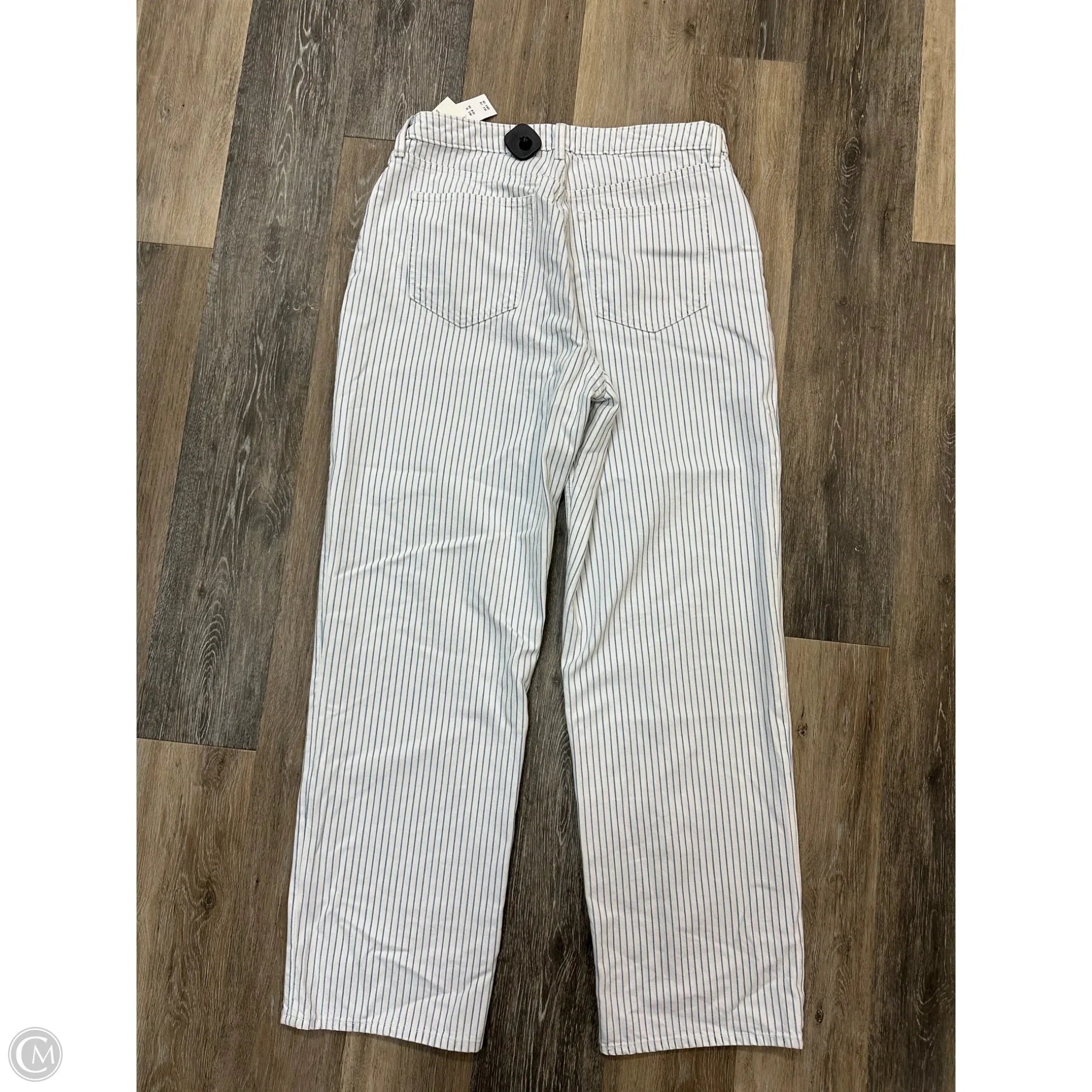Jeans Straight By Abercrombie And Fitch In Striped Pattern, Size: 14