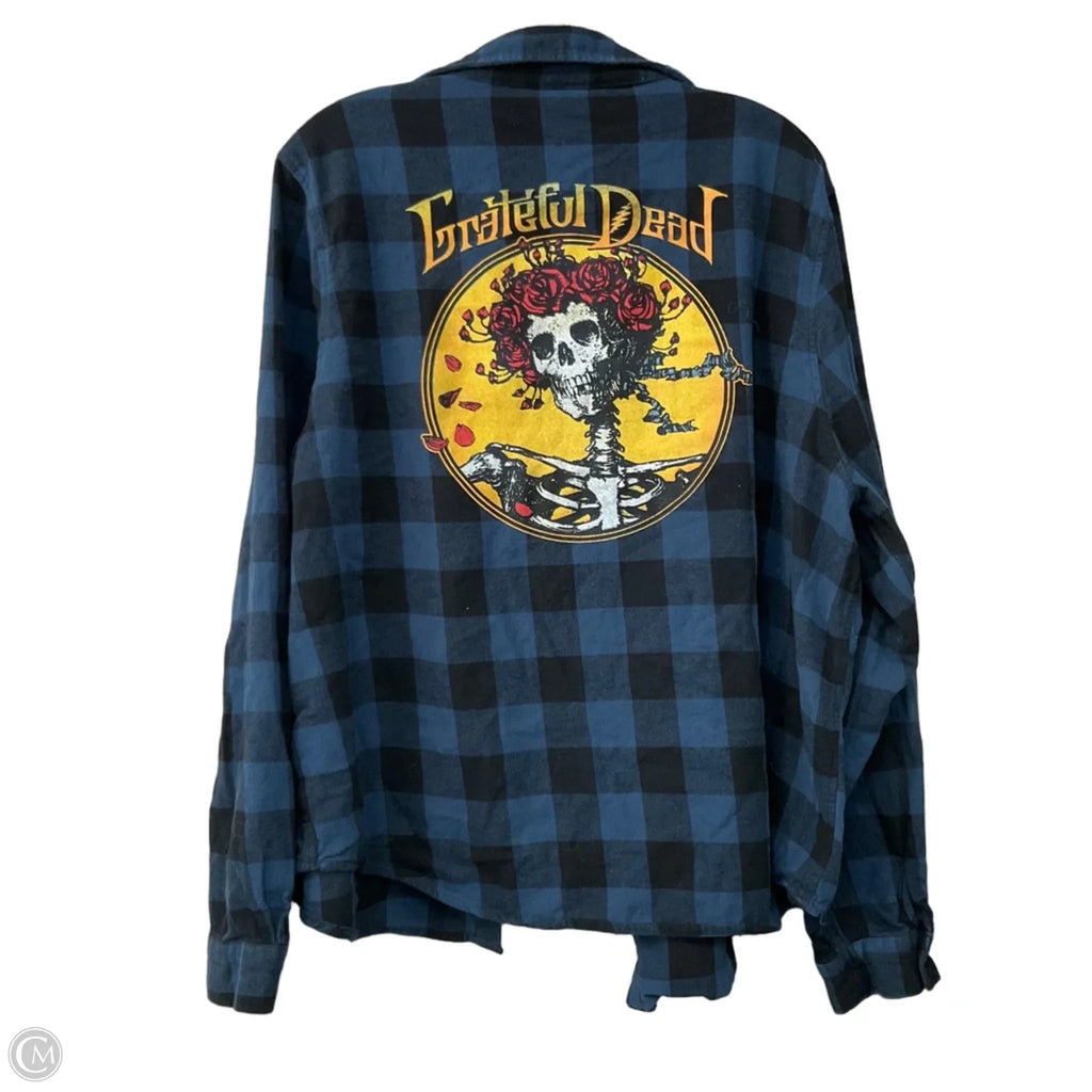 Top Long Sleeve In Plaid Pattern, Size: Xxl