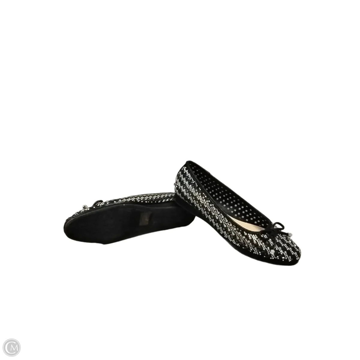 Shoes Flats By Alex Marie In Black & Silver, Size: 8.5