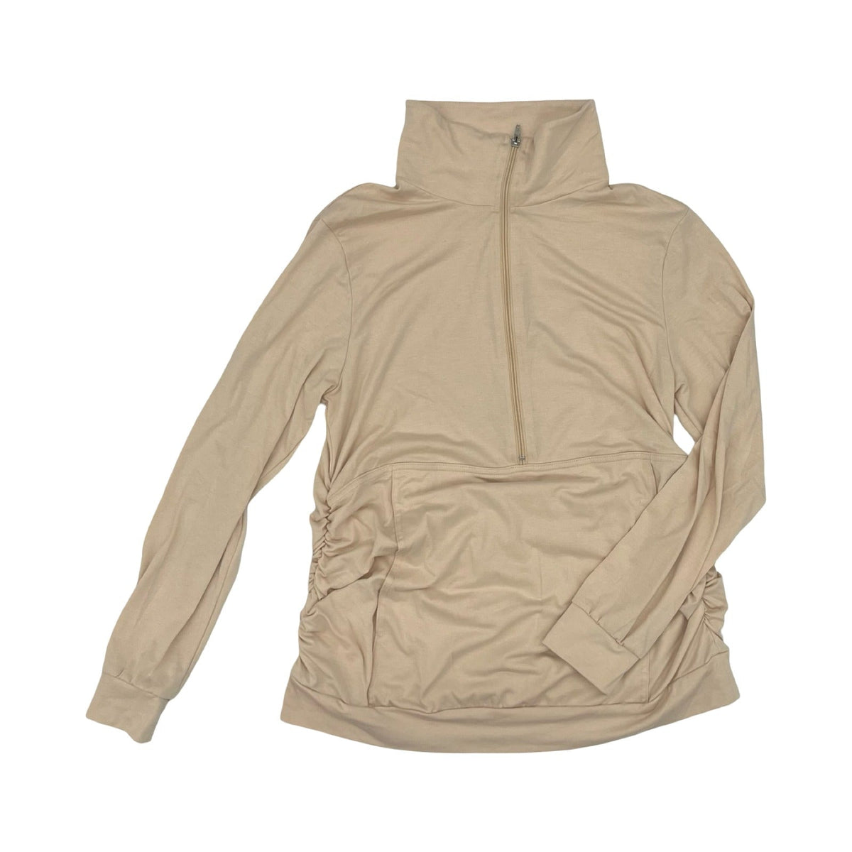 Mat Top Ls By Clothes Mentor In Tan, Size:L