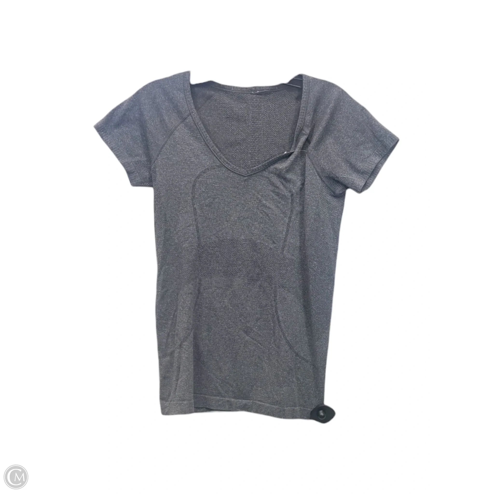 Athletic Top Short Sleeve By Lululemon In Grey, Size: 6