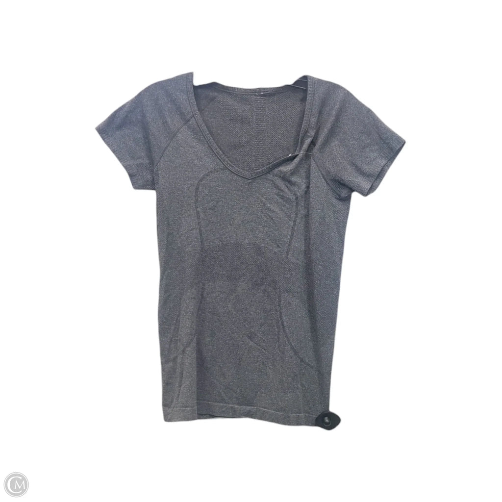Athletic Top Short Sleeve By Lululemon In Grey, Size: 6