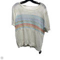 Top Short Sleeve By Fate In Blue & Cream, Size: L