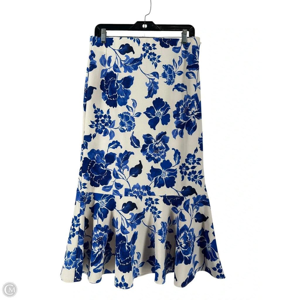 Skirt Midi By Clothes Mentor In Blue & Cream, Size: M