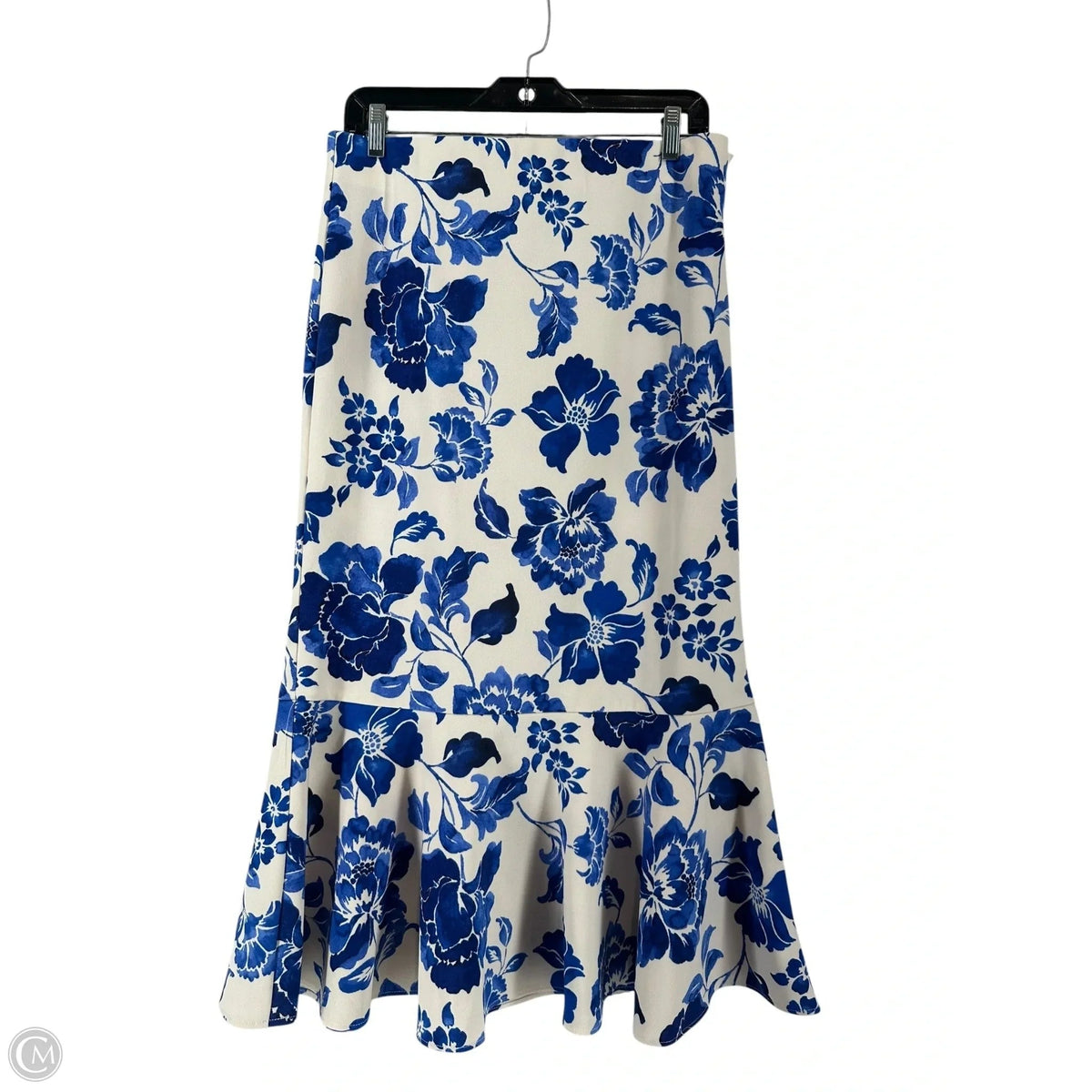 Skirt Midi By Clothes Mentor In Blue & Cream, Size: M