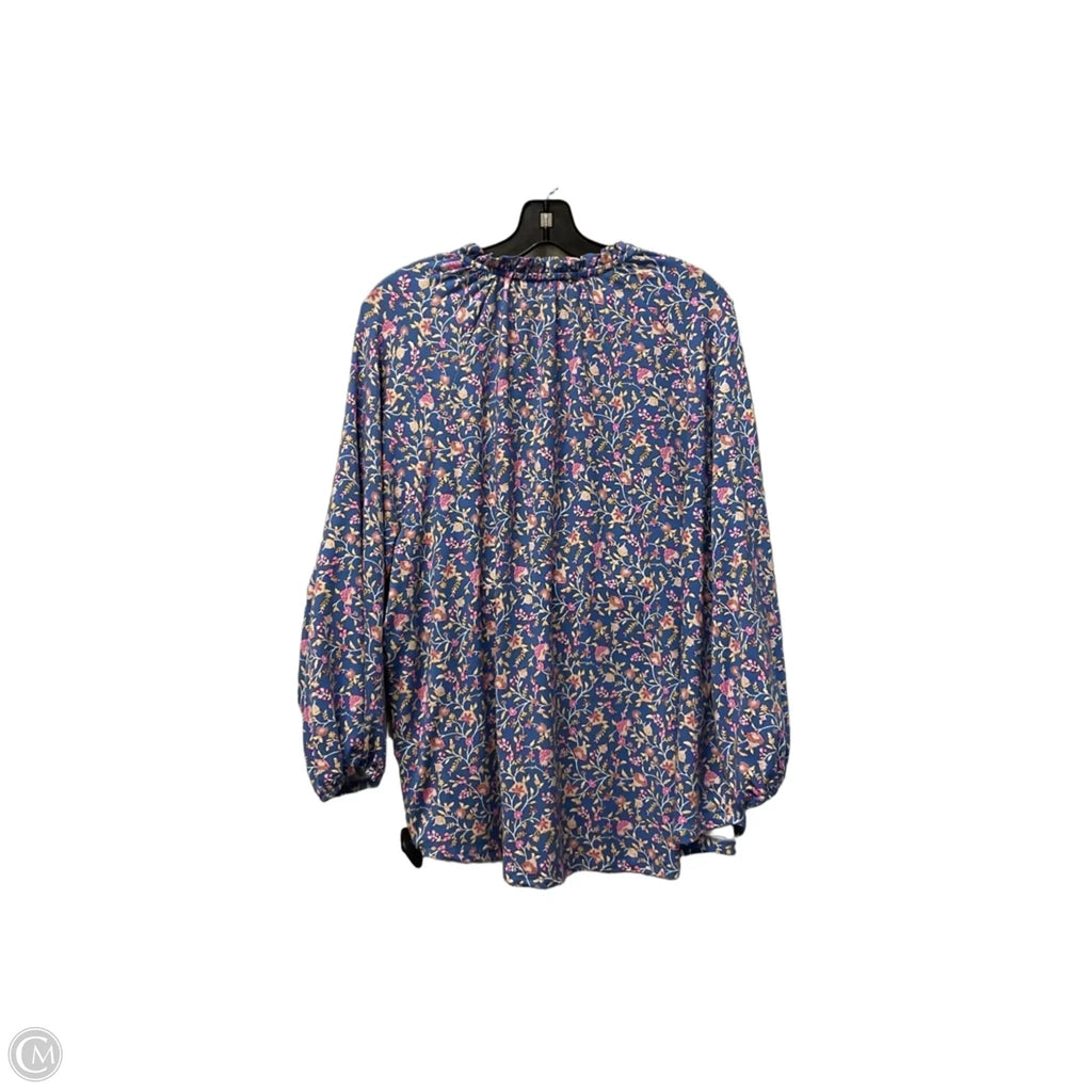 Top Long Sleeve By Wonderly In Blue, Size: 2x