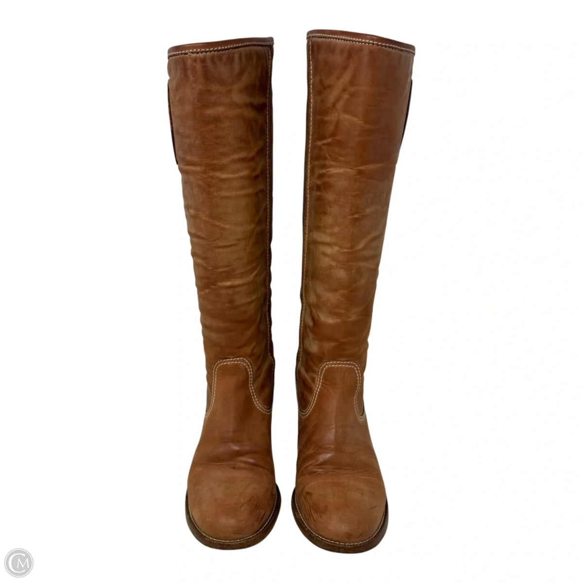 AS IS Sara Turnlock Boots Designer By Coach In Tan, Size: 6