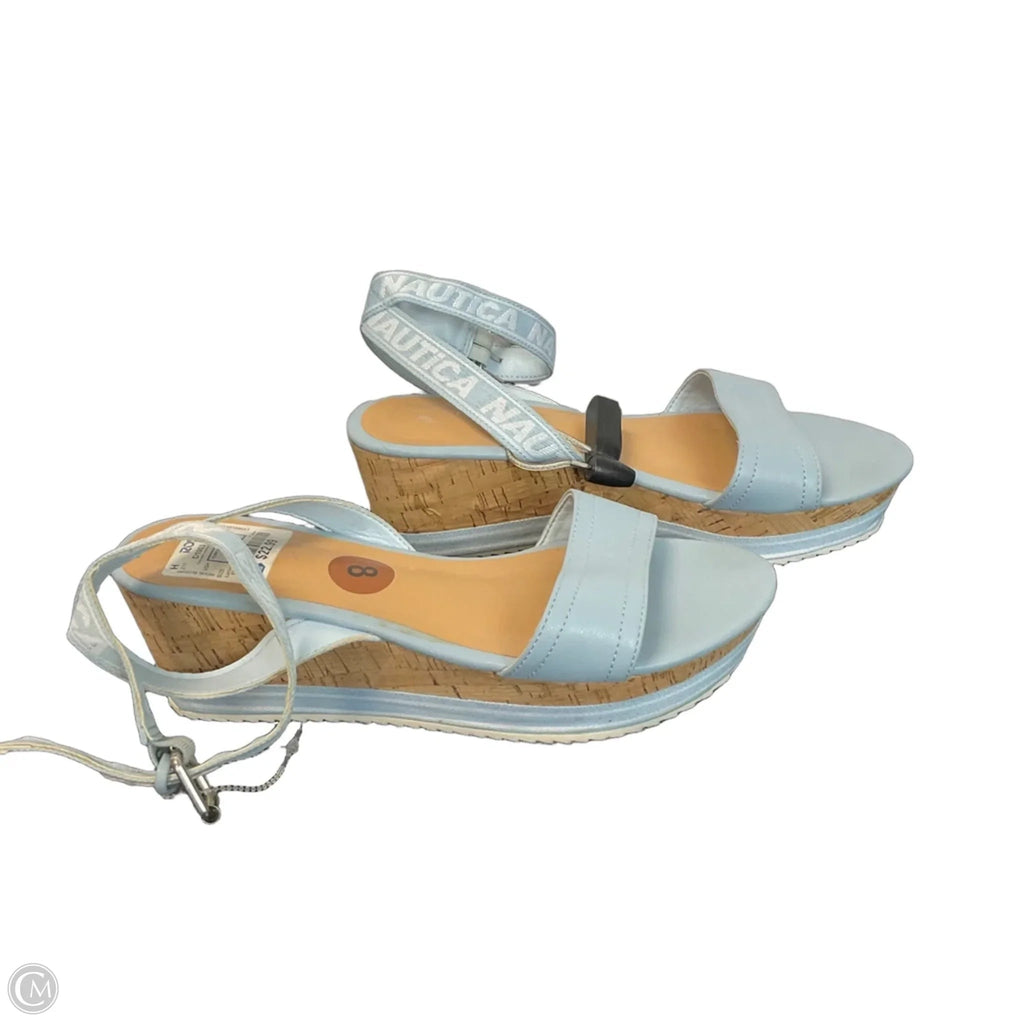Sandals Heels Wedge By Nautica In Blue, Size: 8