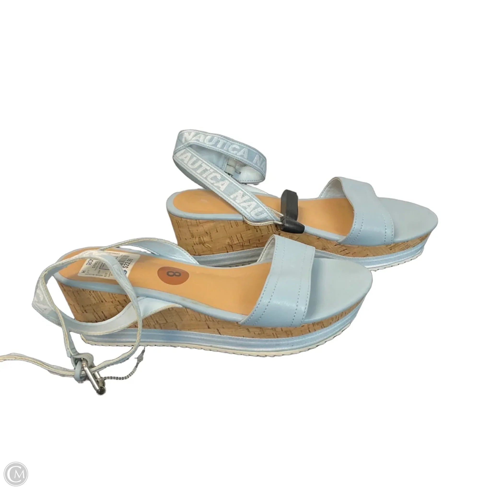 Sandals Heels Wedge By Nautica In Blue, Size: 8