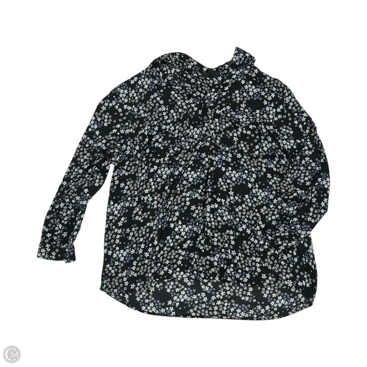 Blouse Long Sleeve By Lane Bryant In Black & Blue, Size: 2x