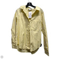 Top Long Sleeve By Evereve In White & Yellow, Size: S