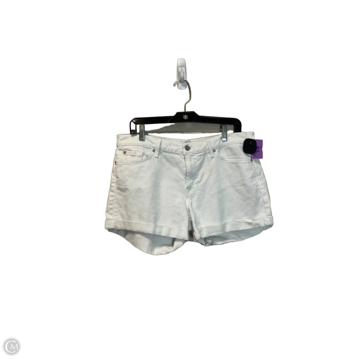 Shorts By 7 For All Mankind In White Denim, Size: 12