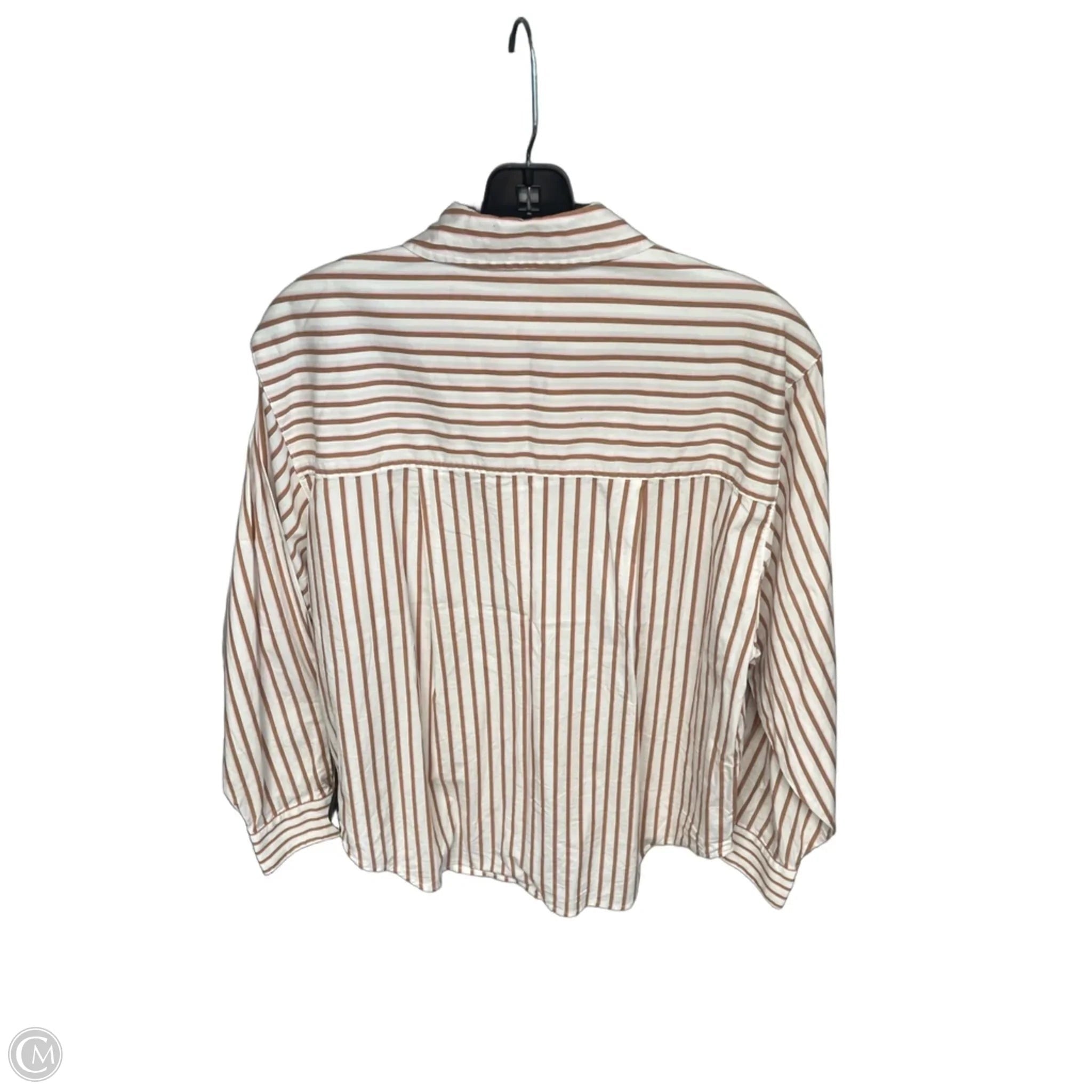 Top Long Sleeve By A New Day In Brown & White, Size: Xs