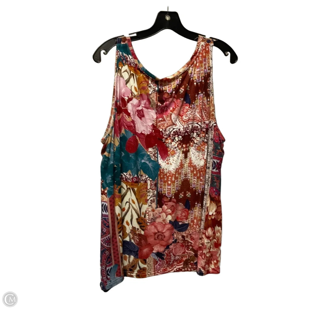 Top Sleeveless By Chicos In Red, Size: Xl