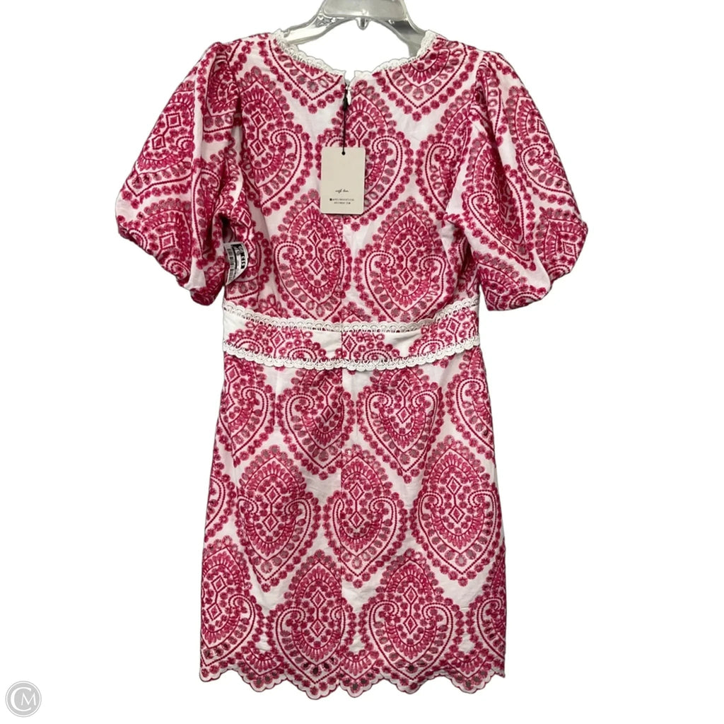 Dress Casual Short By Adelyn Rae In Pink & White, Size: M