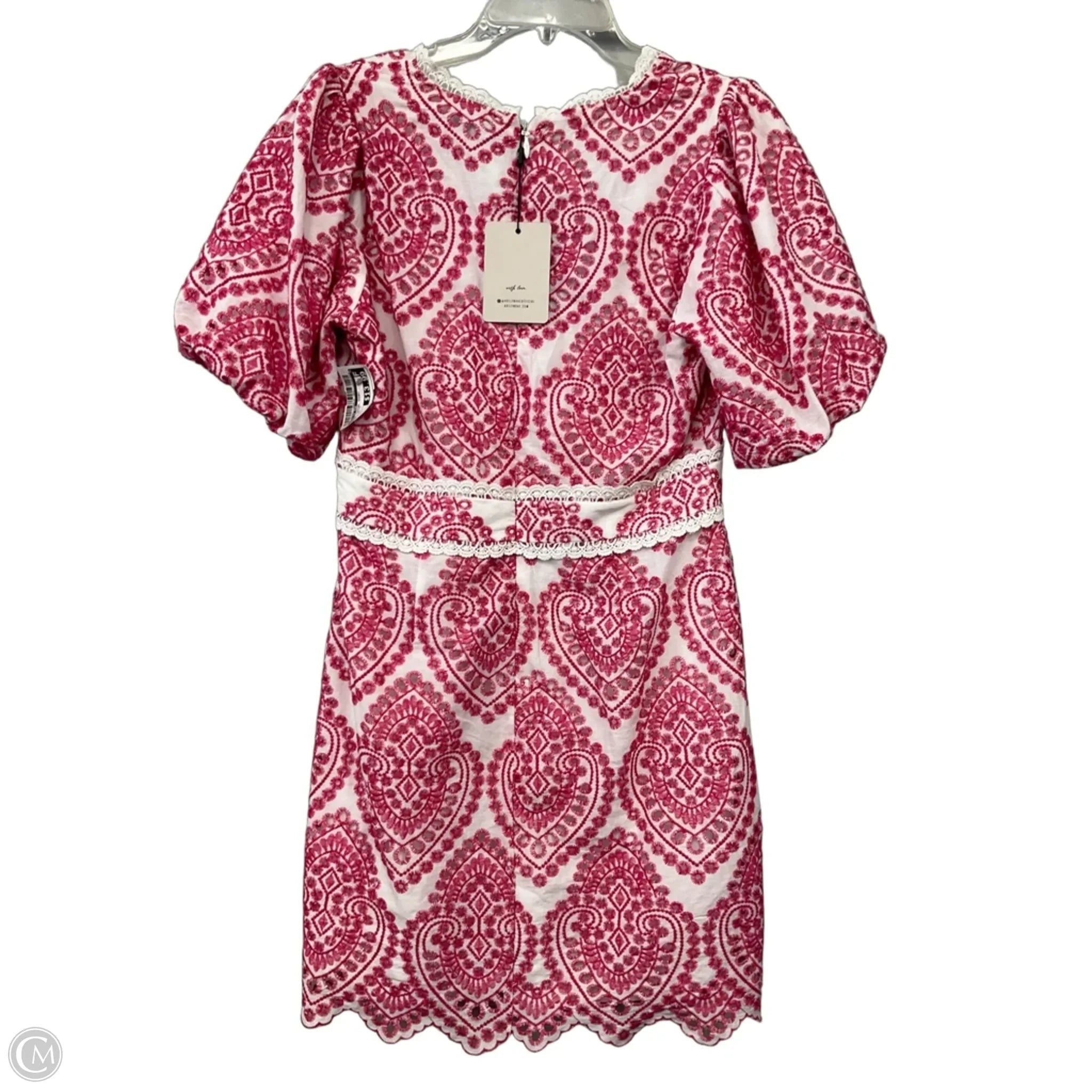 Dress Casual Short By Adelyn Rae In Pink & White, Size: M
