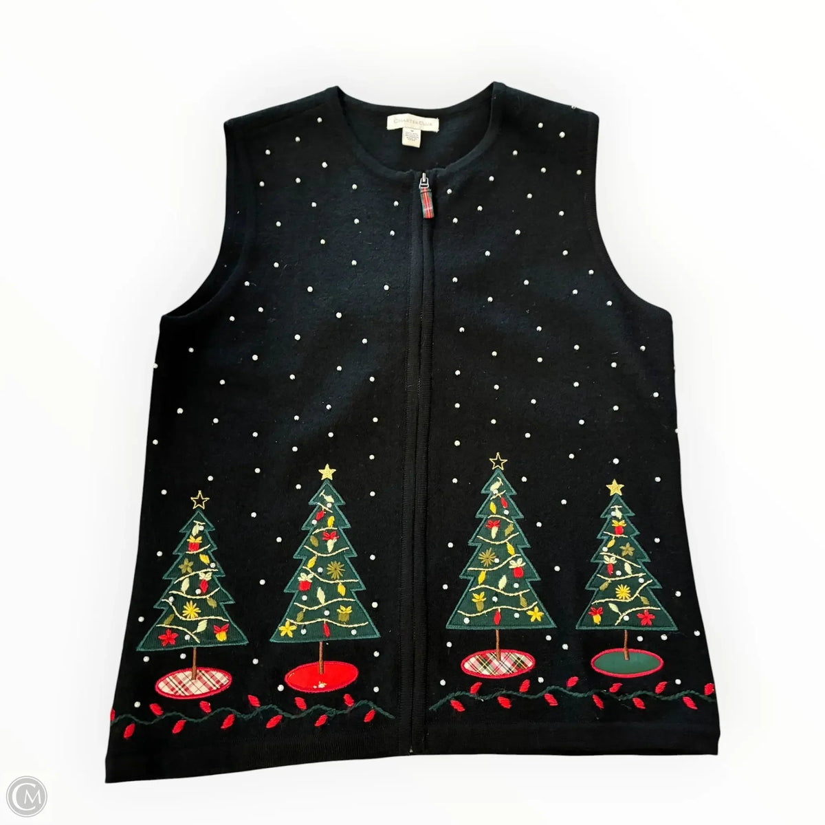 Vest Sweater By Charter Club In Black, Size: M