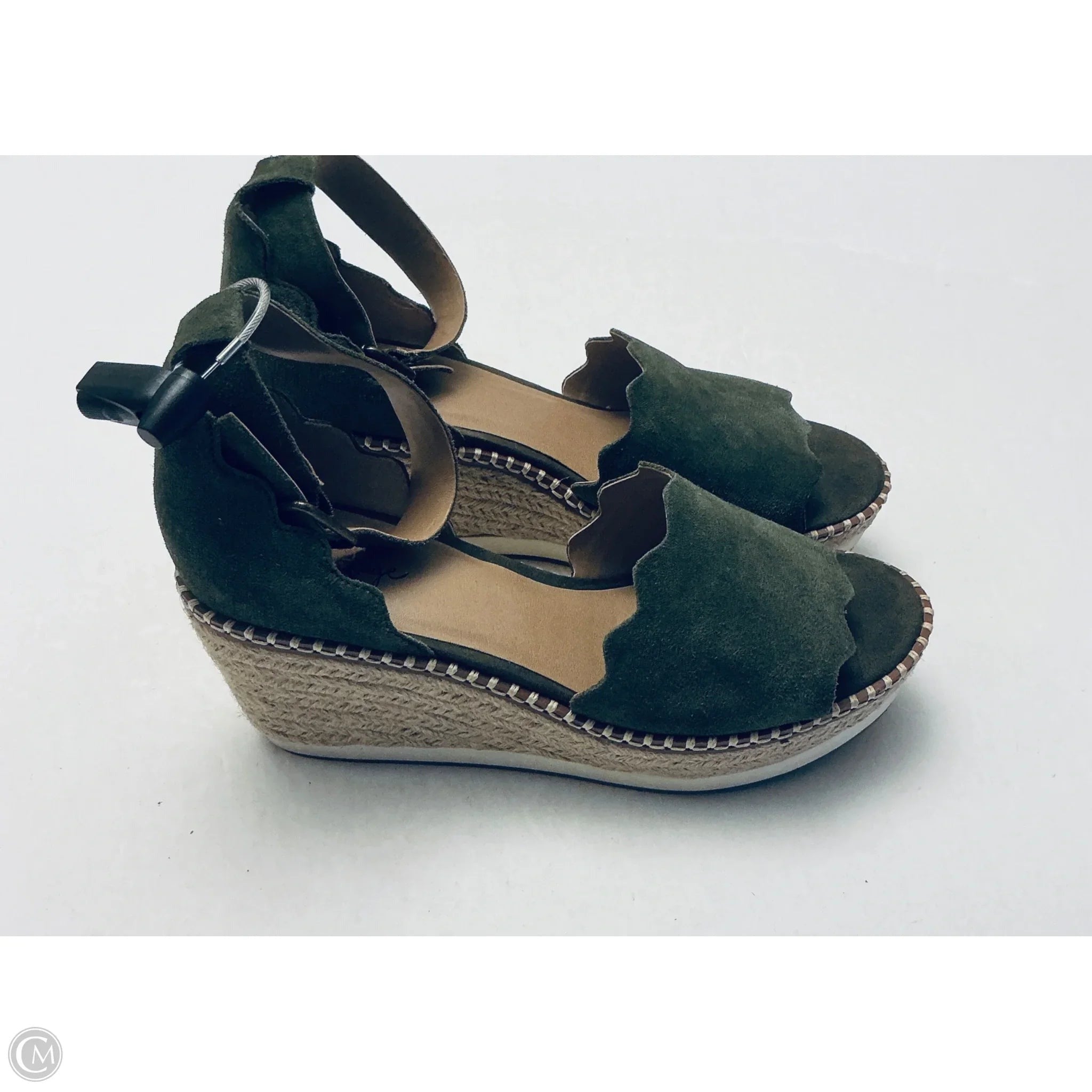 Sandals Heels Wedge By Crown Vintage In Green, Size: 8.5