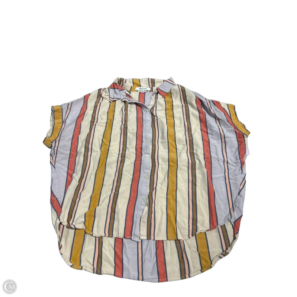 Top Short Sleeve By Madewell In Striped Pattern, Size: S