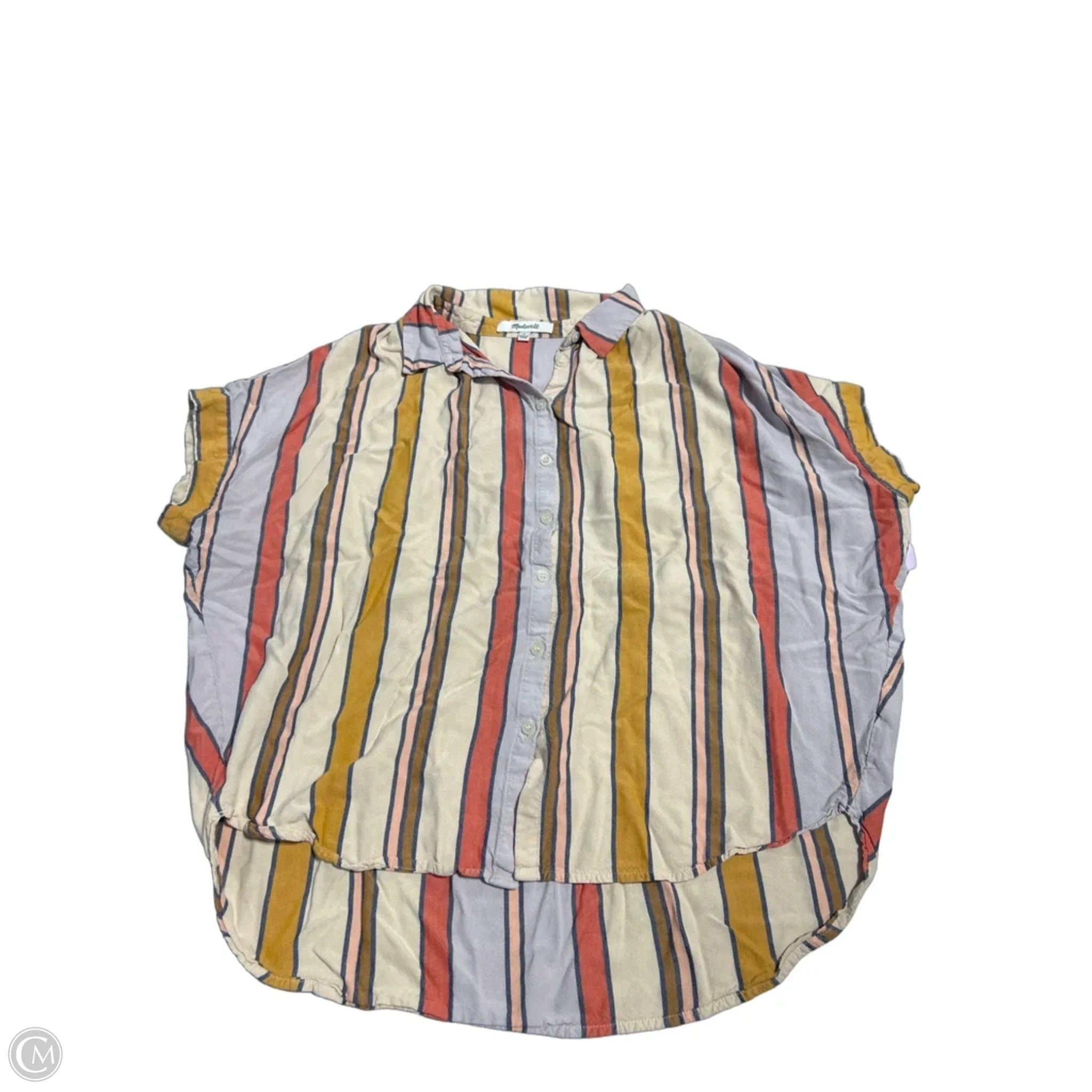Top Short Sleeve By Madewell In Striped Pattern, Size: S