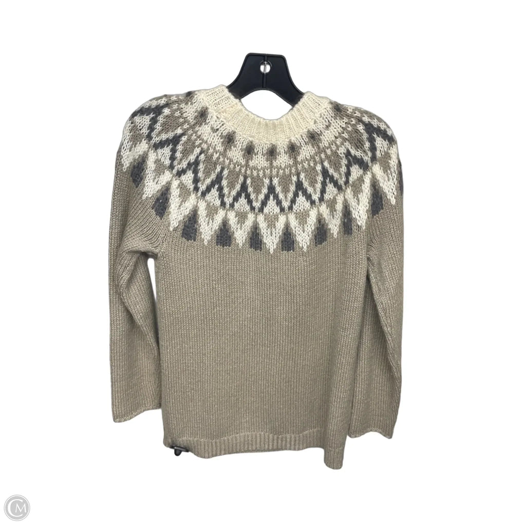 Sweater By Ann Taylor In Tan & White, Size: S