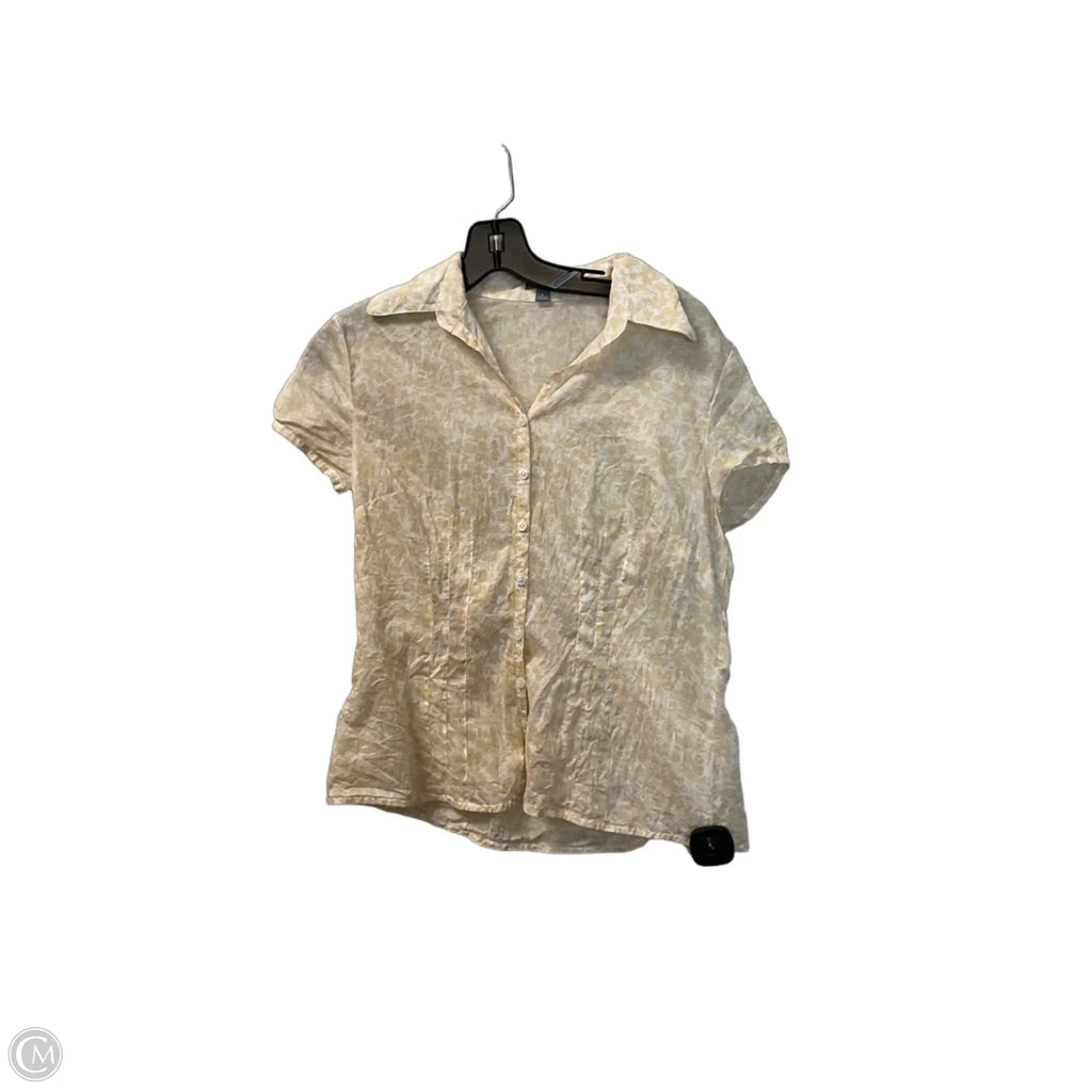 Top Short Sleeve By Ann Taylor In Cream, Size: S