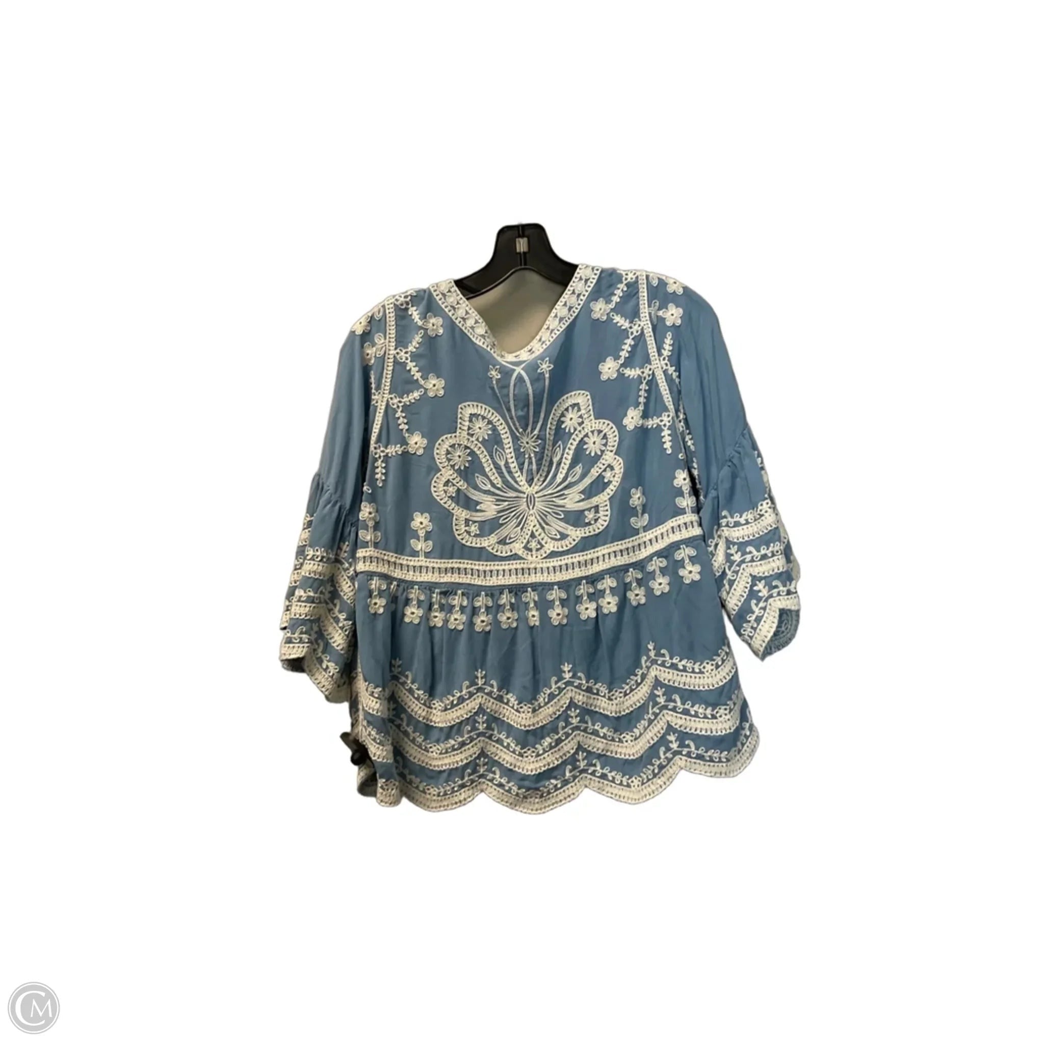 Top 3/4 Sleeve By Clothes Mentor In Blue, Size: M