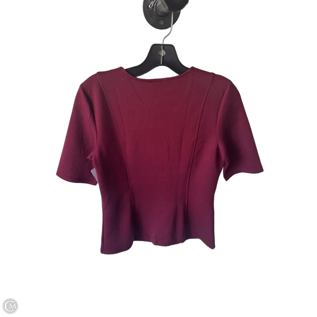 Top Short Sleeve By Banana Republic In Maroon, Size: S