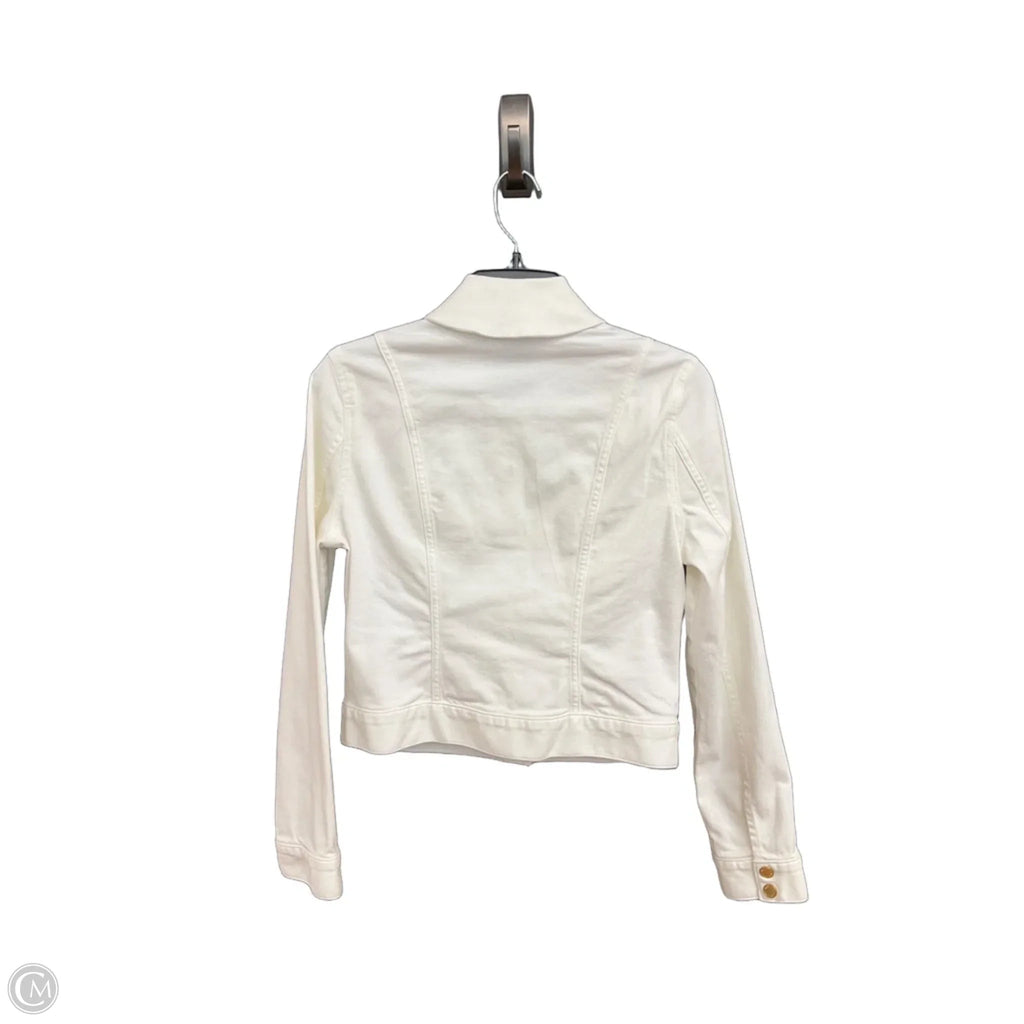 Jacket Denim By White House Black Market In White Denim, Size: Xs
