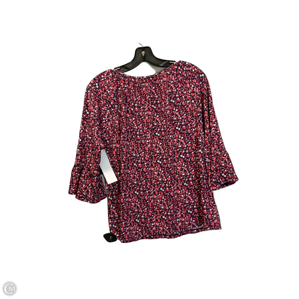 Top 3/4 Sleeve By Michael By Michael Kors In Floral Print, Size: L