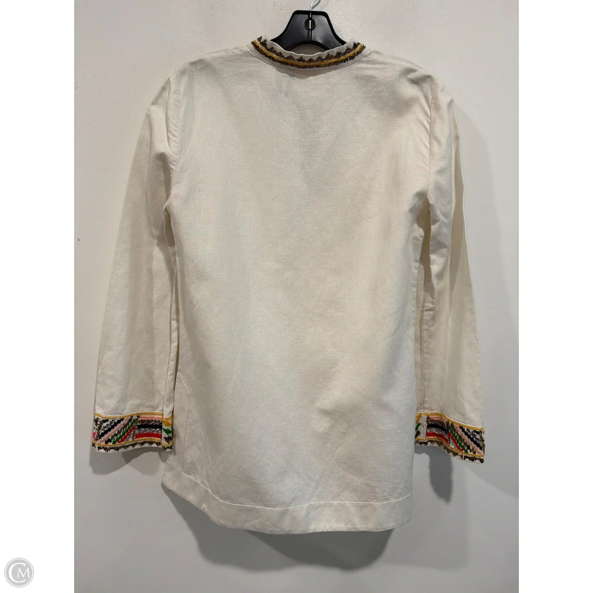 Top Long Sleeve Designer By Tory Burch In Cream, Size: M