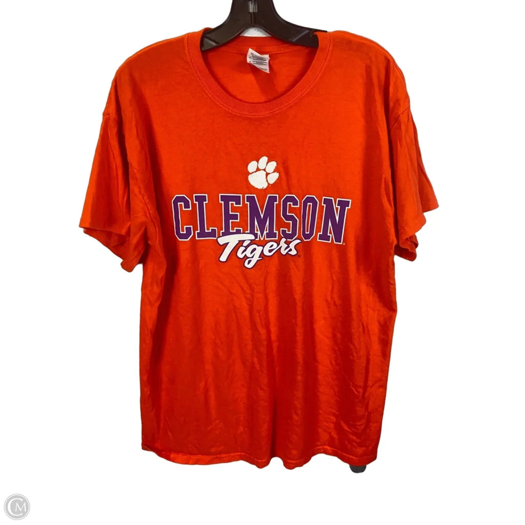 Top Short Sleeve By Gildan In Orange, Size: L