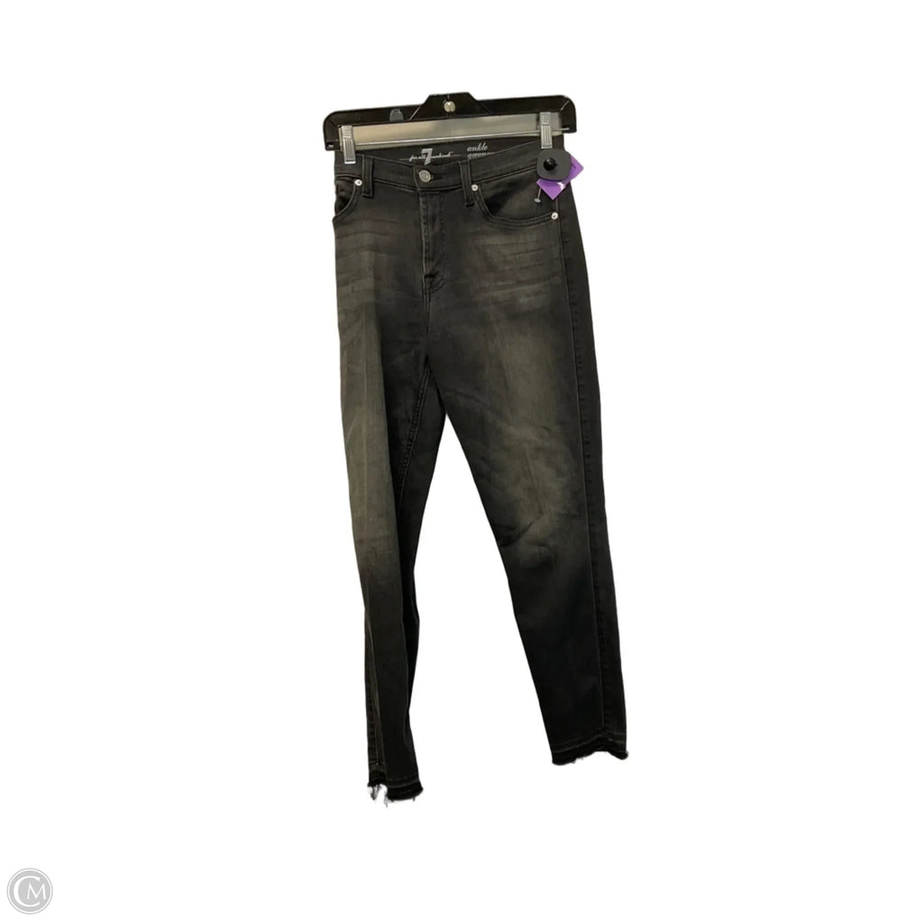 Jeans Skinny By 7 For All Mankind In Black Denim, Size: 12
