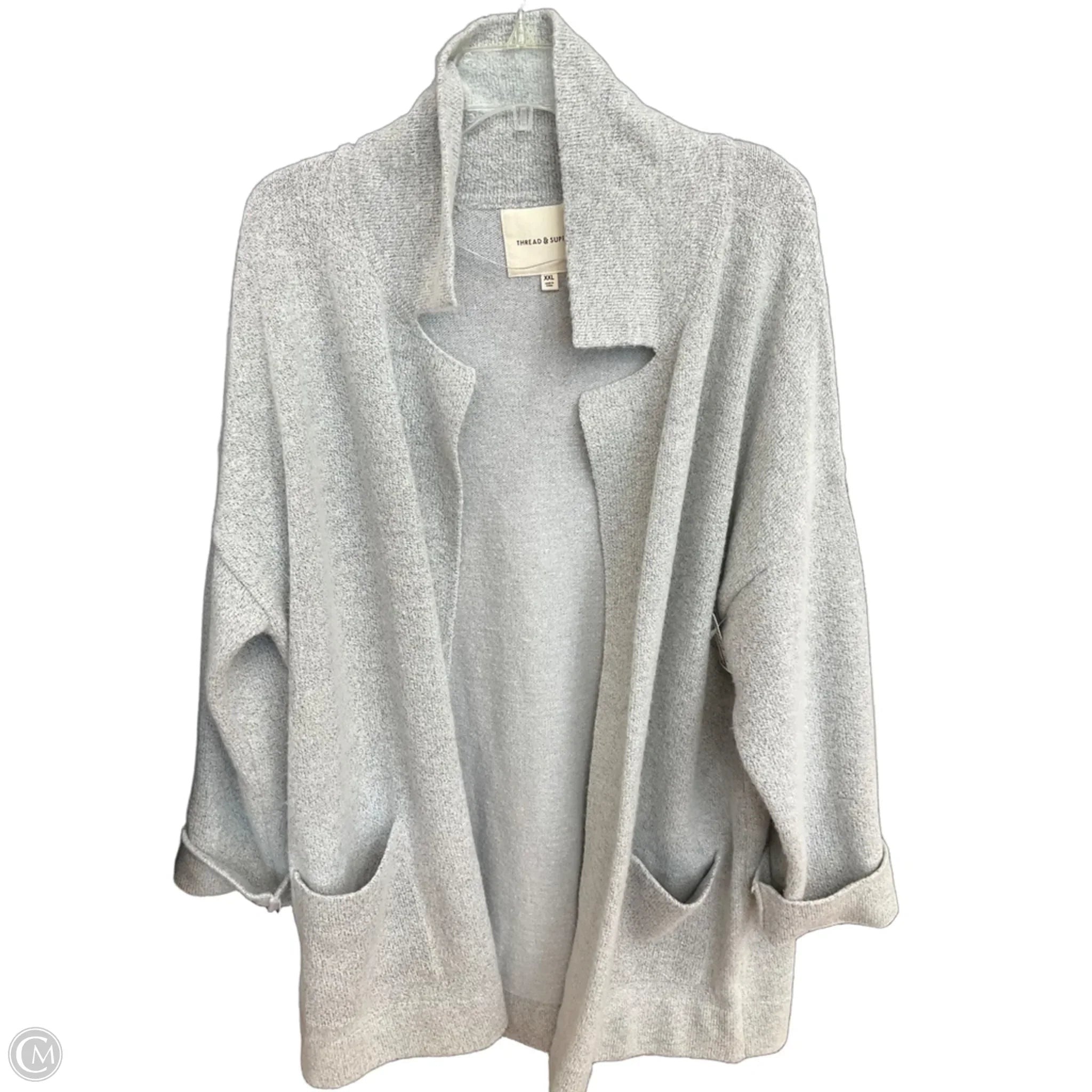 Sweater Cardigan By Thread And Supply In Grey, Size: 2x