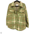Jacket Shirt By Joie In Green & Tan, Size: L