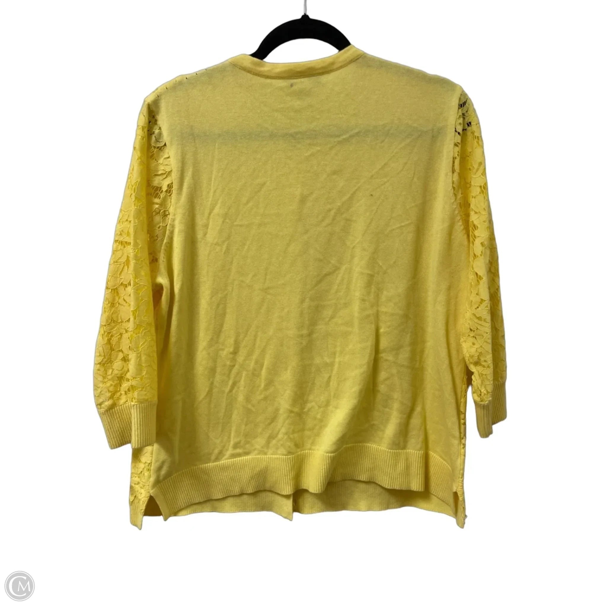 Sweater Cardigan By Isaac Mizrahi Live Qvc In Yellow, Size: L