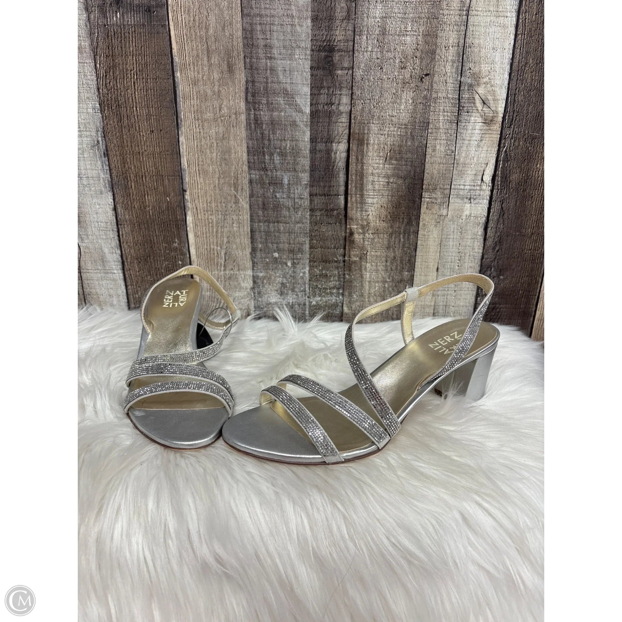 Shoes Heels Block By Naturalizer In Silver, Size: 9