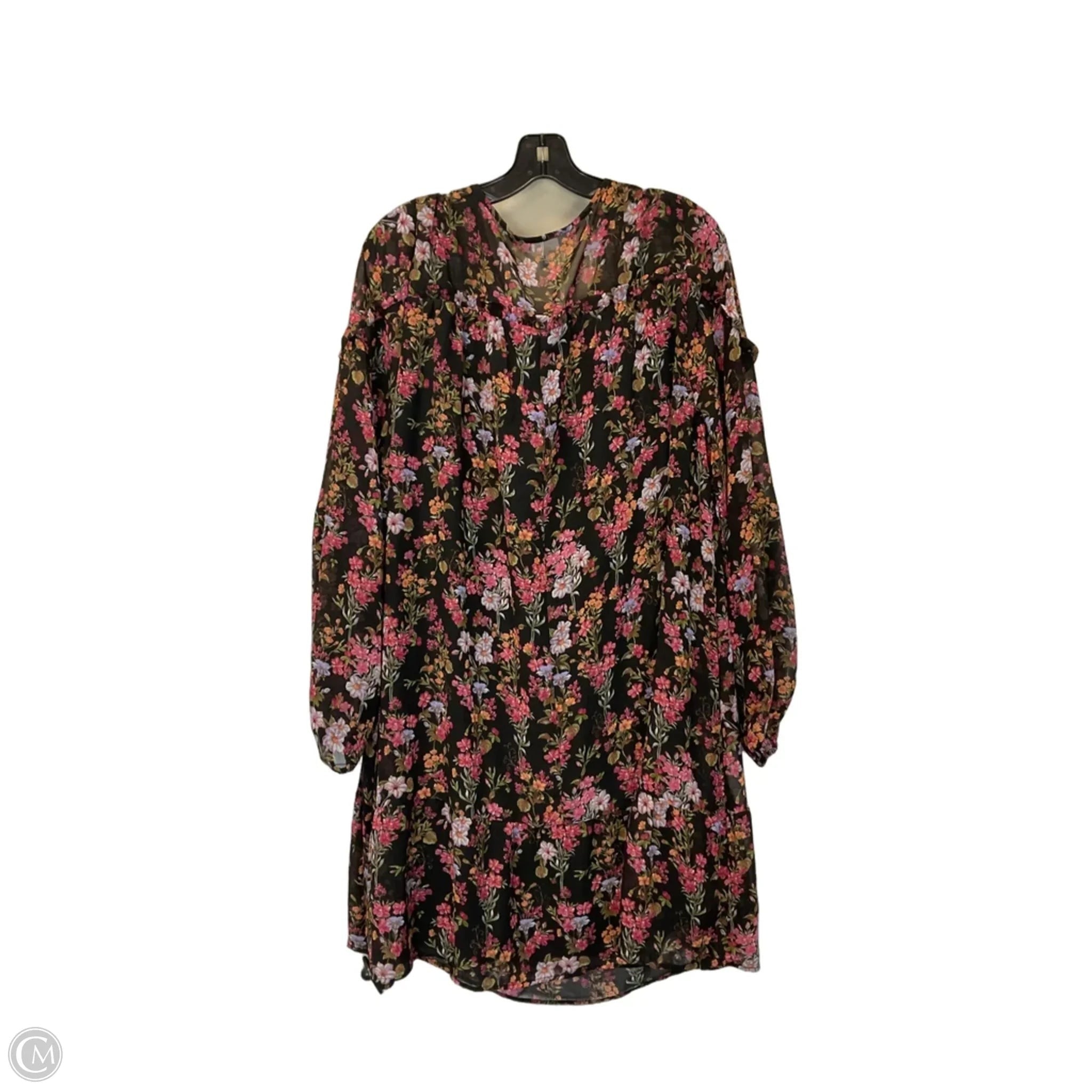 Dress Casual Short By Time And Tru In Black & Pink, Size: 2x