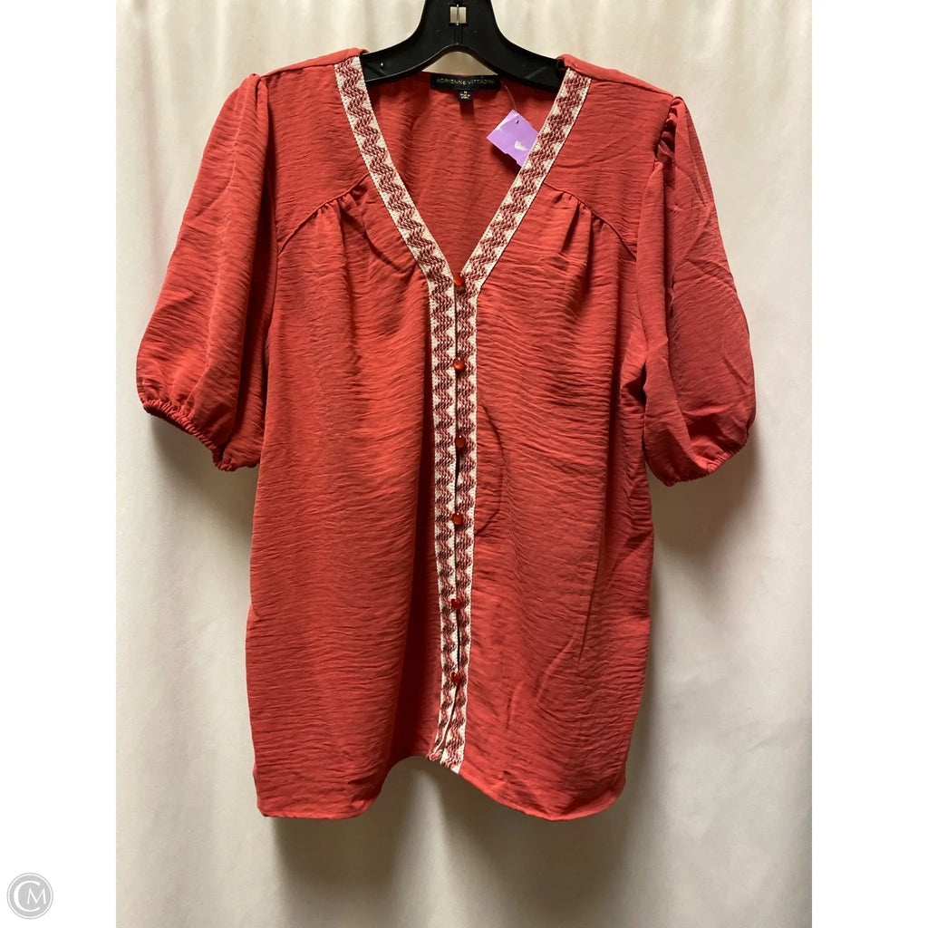 Top 3/4 Sleeve By Adrienne Vittadini In Pink, Size: M