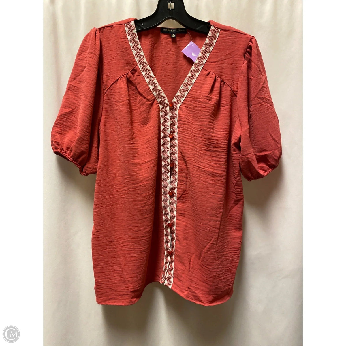 Top 3/4 Sleeve By Adrienne Vittadini In Pink, Size: M