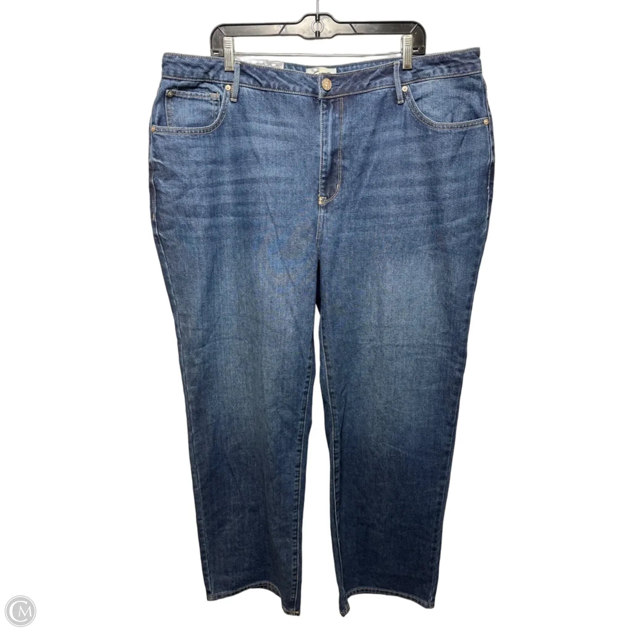 Loose Straight Jeans By Seven 7 In Blue Denim, Size: 18