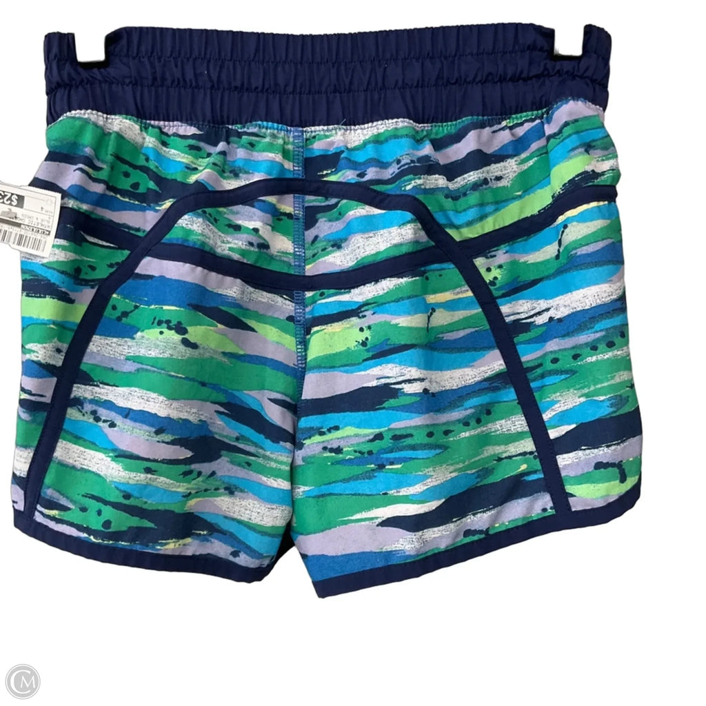 Athletic Shorts By Lululemon In Blue & Green, Size: 4