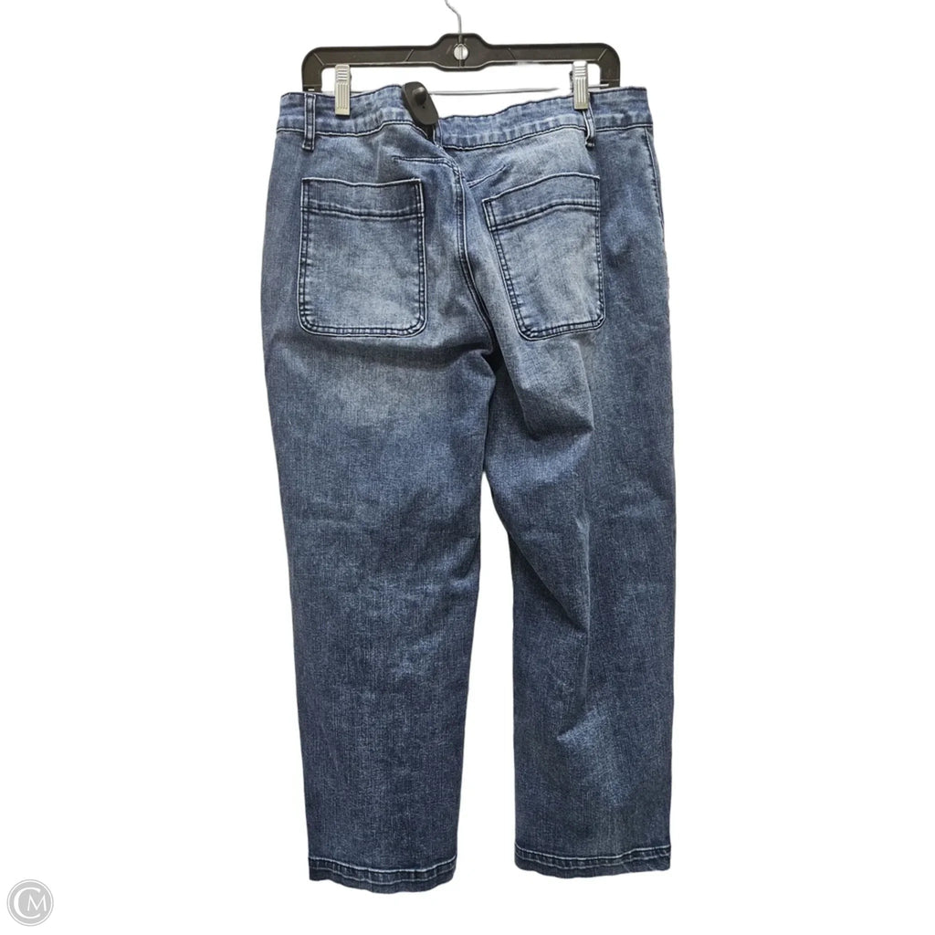Jeans Cropped By Flamingals In Blue Denim, Size: 16
