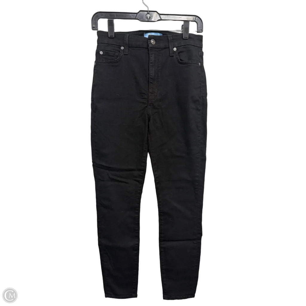 Jeans Skinny By 7 For All Mankind In Black Denim, Size: 4