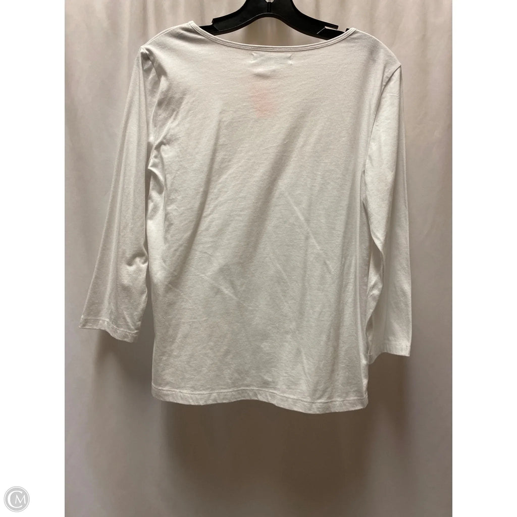 Top Long Sleeve By Ellen Tracy In White, Size: L